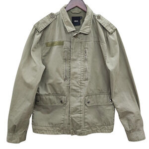Asos Military Jacket Women's Large Olive Green Button Up Pocketed